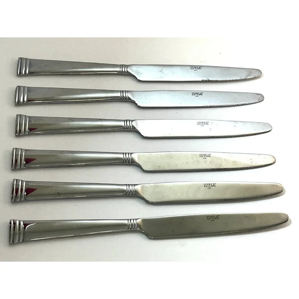 Stainless 18/0 Dinner Knife Knives PARADISE by Towle Living Collection Lot of 6